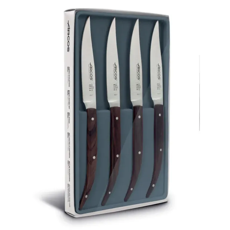 Coffret 4 Couteaux à Steak 11 cm Lame Lisse Acier Inoxydable Arcos