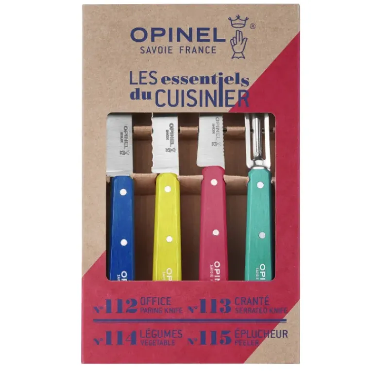 Coffret 3 Couteaux de Cuisine et un Eplucheur Pop 80 Les Essentiels Opinel