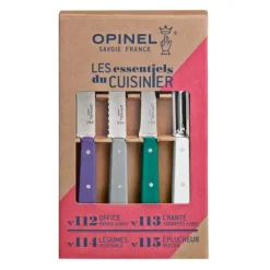 Coffret 3 Couteaux de Cuisine et un Eplucheur Art Déco Les Essentiels Opinel