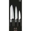 Coffret 3 Couteaux Japonais Universel 10 cm Universel 15 cm et Santoku 16,5 cm Wasabi Black Kai