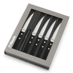 Coffret 6 Couteaux Steak Pizza Noir 21,5 cm Amefa