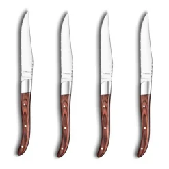 Coffret 4 Couteaux Steak Royal Steak Bois 22,5 cm Amefa