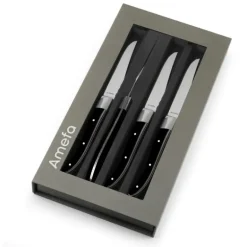 Coffret 4 Couteaux Steak Royal Steak Noir 22,5 cm Amefa