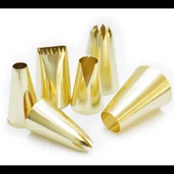 Coffret 6 Douilles Pâtissières Inox Dorées Scrapcooking