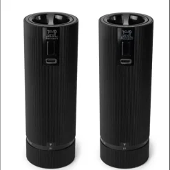 Coffret 2 Moulins Electriques Sel & Poivre Noir Mat 15 cm Peugeot