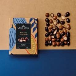 Coffret Amandes et Noisettes Enrobées Chocolat Noir et Lait 230 g Valrhona