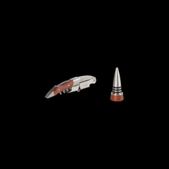 Coffret Sommelier Double Levier en Bois et Bouchon Le Creuset