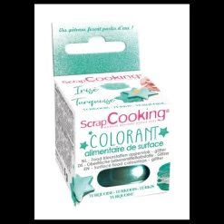 Colorant Alimentaire de Surface Irisé Turquoise 5 g Scrapcooking