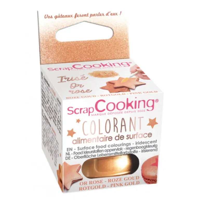 Colorant Alimentaire en Poudre Or Rose 5g Scrapcooking