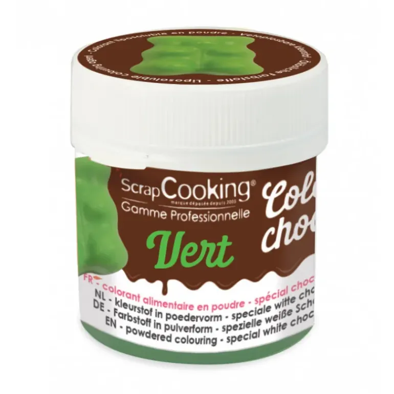 Colorant Alimentaire en Poudre Liposoluble Vert 5g Color'Choco Scrapcooking