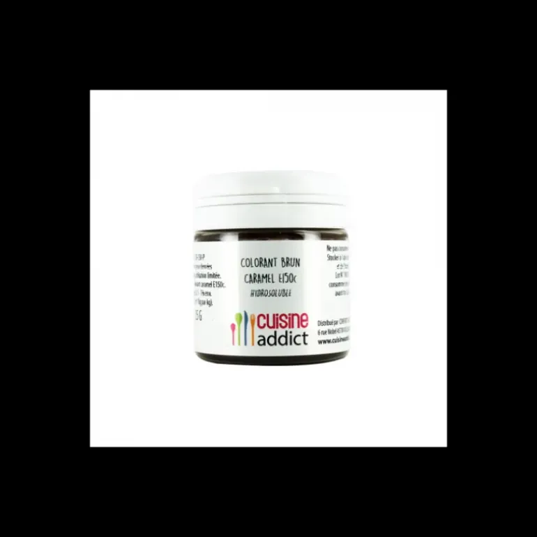 Colorant alimentaire Marron Brun Caramel E150C 25g Poudre Hydrosoluble Cuisineaddict