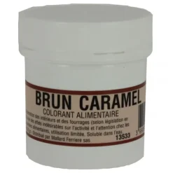 Colorant alimentaire Marron Brun Caramel E102/E129/E151 Poudre Hydrosoluble 20g