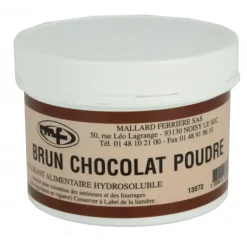 Colorant alimentaire Marron Brun Chocolat E102/E129/E151 Poudre Hydrosoluble 100g
