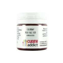 Colorant alimentaire Rose E162/E120 Poudre Hydrosoluble 25 g Cuisineaddict