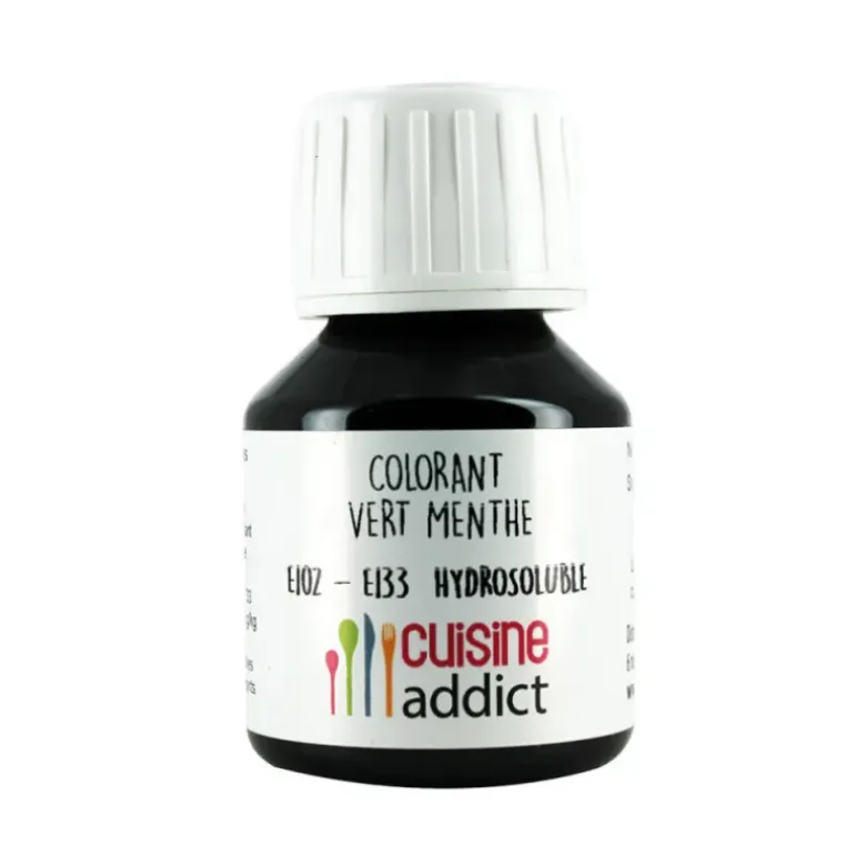 Colorant Alimentaire Vert Menthe E102/E133 Liquide 58 ml Cuisineaddict