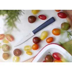 Couteau d'Office 10 cm Cranté Bleu Les Essentiels + Opinel