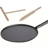 Crêpière 30 cm Fonte noire Staub, manche Fonte