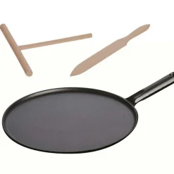 Crêpière 30 cm Fonte noire Staub, manche Fonte