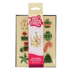 Décors Chocolat Blanc Figures de Noël (x12) Funcakes