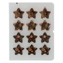 Décors Chocolat Noir Étoiles Or (x12) Funcakes