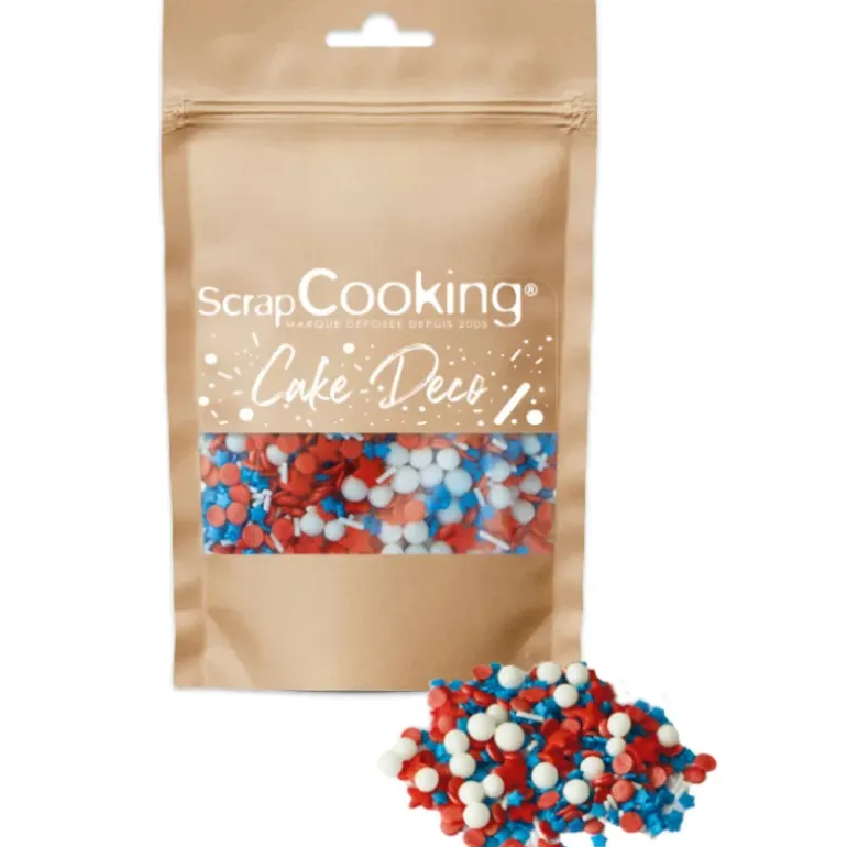 Décors en Sucre Bleu Blanc Rouge 50 g Scrapcooking