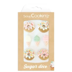 Décors en Sucre Donuts et Glaces (x7) Scrapcooking