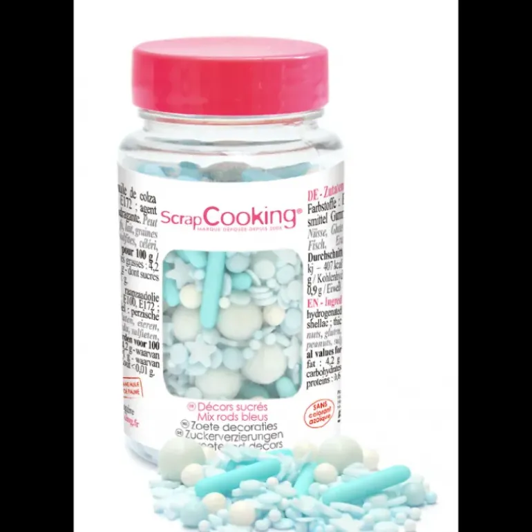 Décors en Sucre Mélange Rods Bleu 70 g Scrapcooking