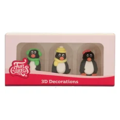 Décors en Sucre Pingouins 3D (x3) Funcakes