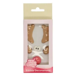 Décors en Sucre Renne Rudolph au Nez Rouge Noël Funcakes