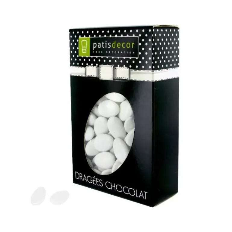 Dragées Chocolat Coloris Blanc 500 g Patisdécor