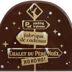 Embout de Bûche Pancartes de Noël 8,4 cm Décor en Chocolat (x42) Florensuc