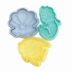 Emporte-Pièce Sirène, Coquillage, Poisson x3 avec poussoir éjecteur Scrapcooking