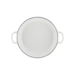 Faitout Fonte Émaillée Pétales Blanc avec Bouton Doré 26 cm Le Creuset
