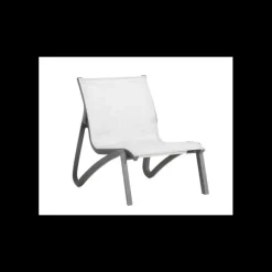 Fauteuil Conversationnel Noir Volcanique Toile Gris Chiné Sunset Grosfillex