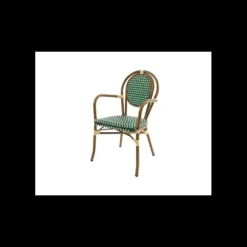 Fauteuil Tressé Bamboo Vert et Crème Lyrose