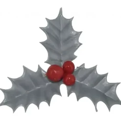 Feuilles de Houx Triple Argentées x72