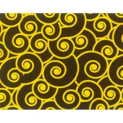 Feuilles de transfert chocolat spirales jaunes 34 x 26,5 cm (x10)