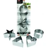 FIN DE SERIE Lot 4 Emporte-Pièces Inox Coeur, Triangle, Étoile et Cercle 8 cm Ibili