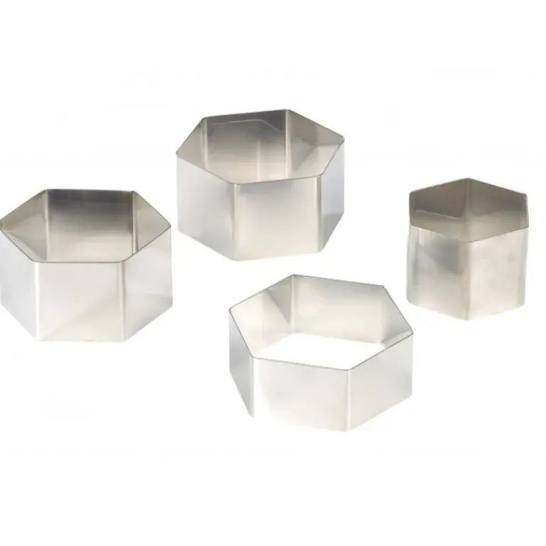 FIN DE SERIE Nonnette Hexagonale Inox Ø 8 cm H3,5 cm