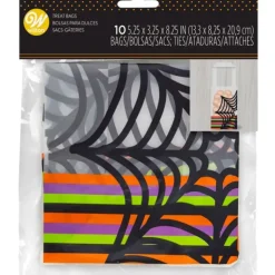 FIN DE SERIE Sac à Bonbon Toile d'Araignée 13 x 8 x H 21 cm (x10) Wilton