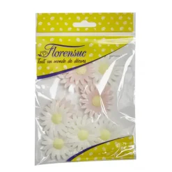 Fleur Azyme Bio Marguerite Rose et Blanche 4,5 cm x10 Florensuc