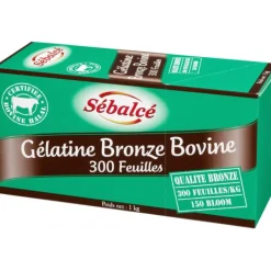 Gélatine en feuilles bronze bovine Halal x 300