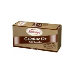 Gélatine Or 500 feuilles 1kg 200 bloom Sébalcé