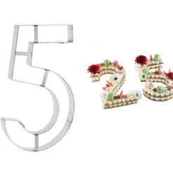 Grand Emporte Pièce Inox Chiffre 5 32x18 cm