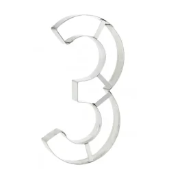 Grand Emporte Pièce Inox Chiffre 3 32x16 cm