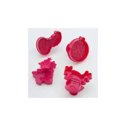 Kit 4 découpoirs à éjecteurs pour Biscuits Noël