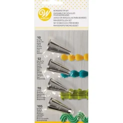 Kit 4 douilles pâtissières Bordures Wilton Inox