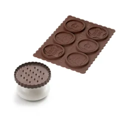 Kit Biscuit Chocolat Rond Noël Ø 5,7 cm (x6) Silikomart