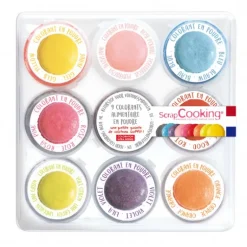 Kit Colorant Alimentaire Naturel en Poudre 16,5 g (x9) Scrapcooking