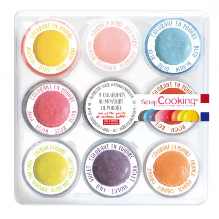 Kit Colorant Alimentaire Naturel en Poudre 16,5 g (x9) Scrapcooking